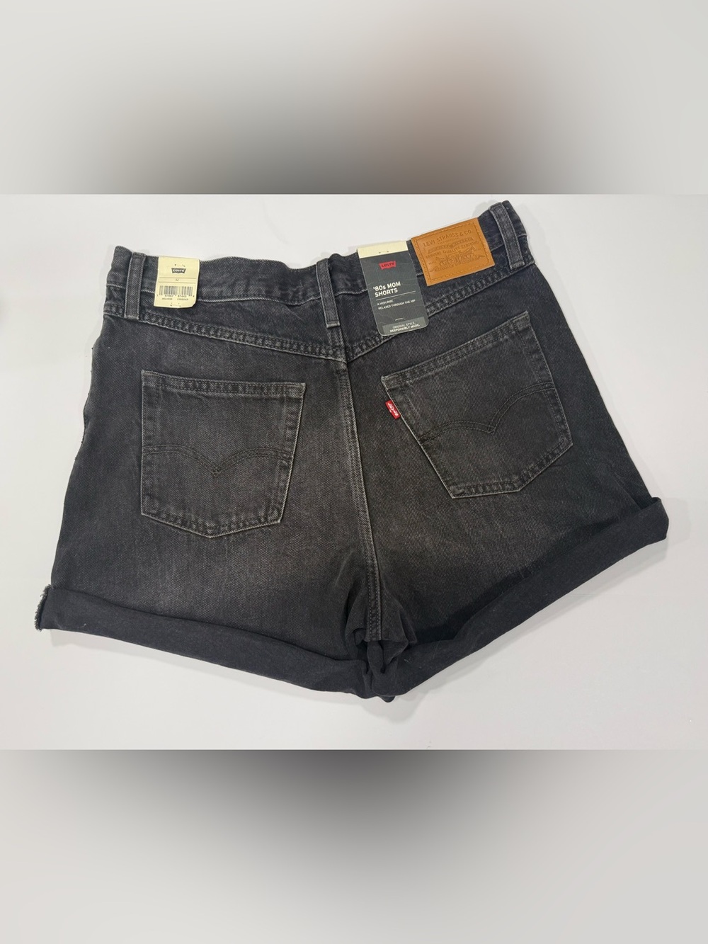 Size 32, Levi's Black '90s Mom Jean Shorts